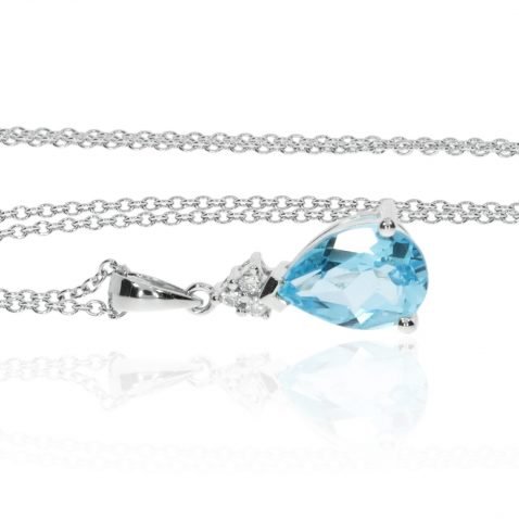 Blue Topaz and Diamond Pendant by Heidi Kjeldsen jewellery P942 side