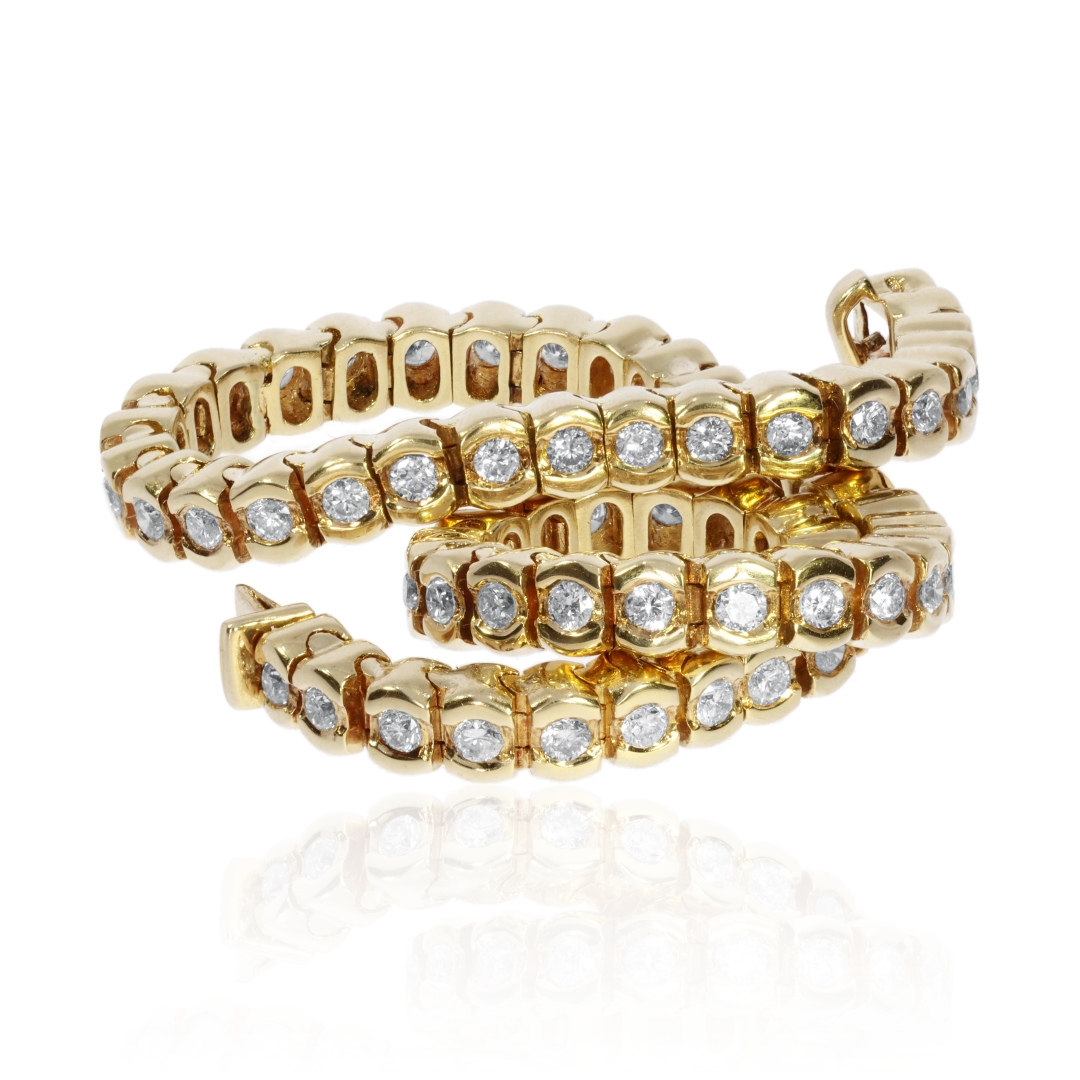 Heidi Kjeldsen Diamond & 18ct Yellow Gold Bracelet BA015X Coiled