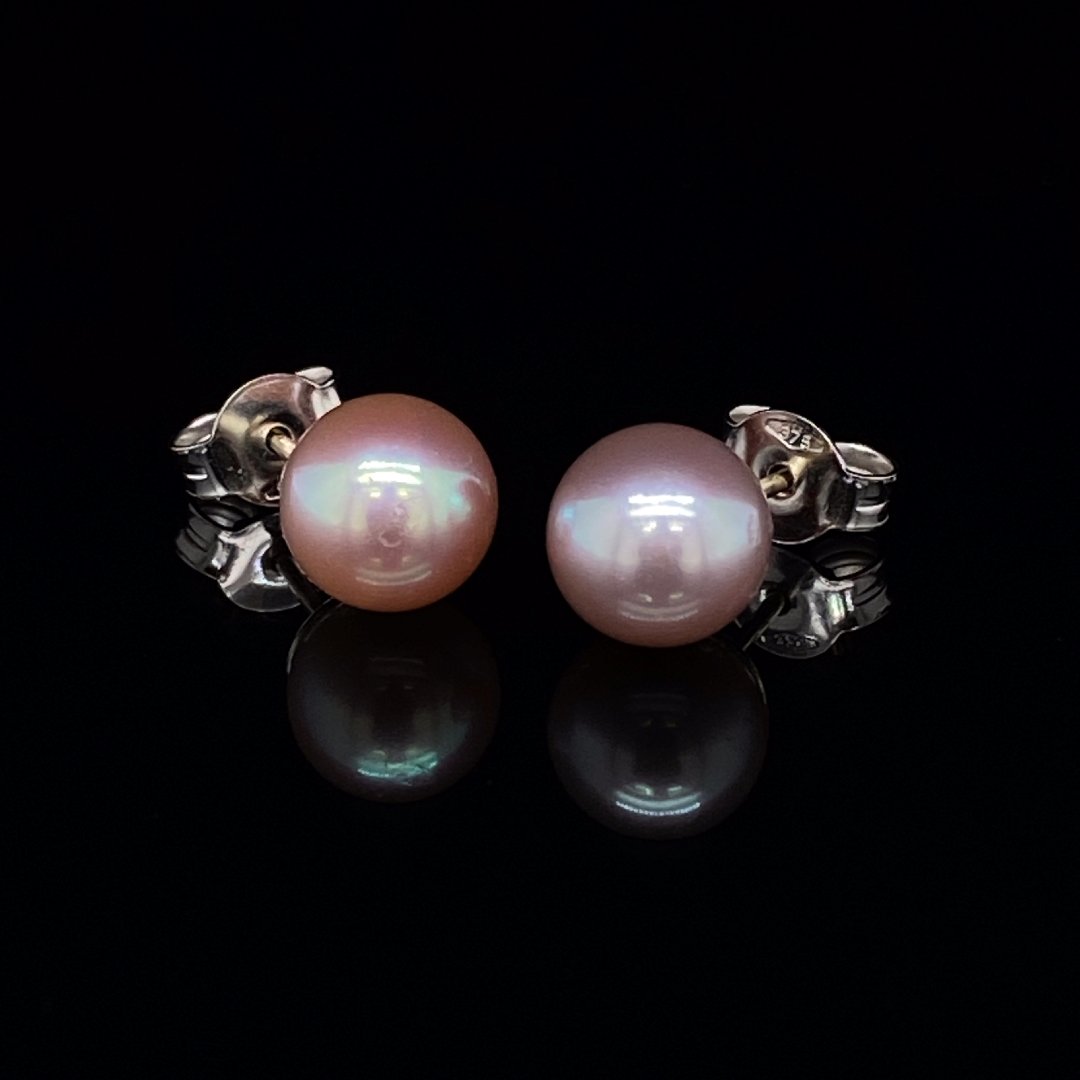 Heidi Kjeldsen Pink Cultured Pearl & Gold Earrings ER1456 on black
