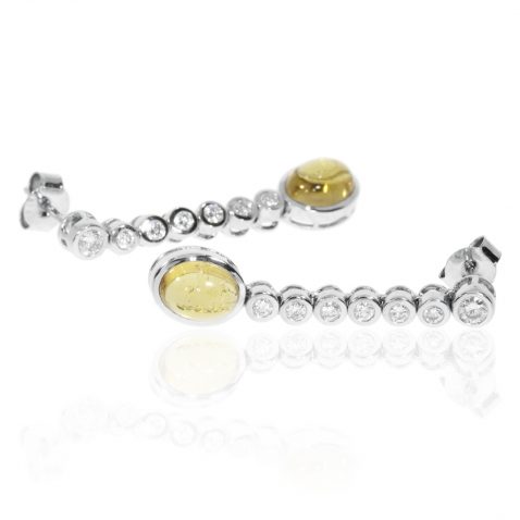 Yellow Tourmaline and Diamond Drop Earrings By Heidi Kjeldsen Jewellers ER2557 stack