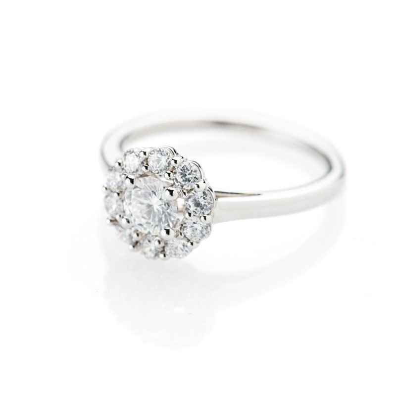 Glorious Brilliant Cut Diamond Cluster Engagement Ring