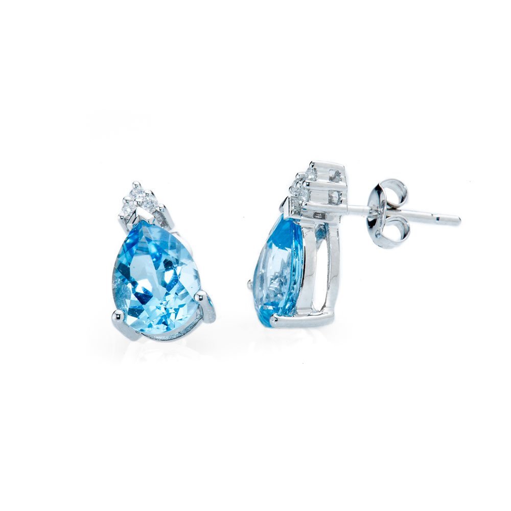 Heidi Kjeldsen Striking Blue Topaz and Diamond Drop Earrings By Heidi Kjeldsen Jewellery ER1758 Side View 1