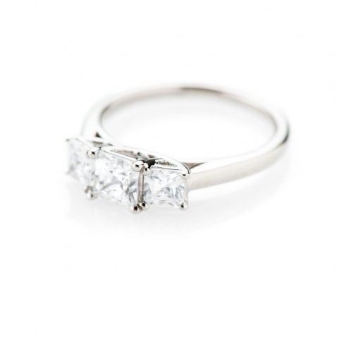 Heidi Kjeldsen Magnificent Princess Cut Diamond Three Stone Ring R1104