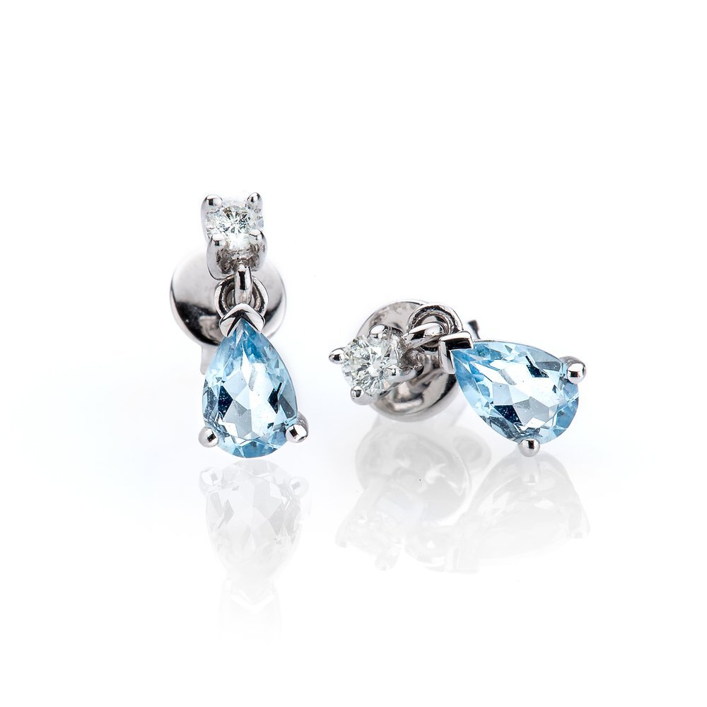 Heidi Kjeldsen Delightful Aquamarine and Diamond 18ct White Gold Earrings