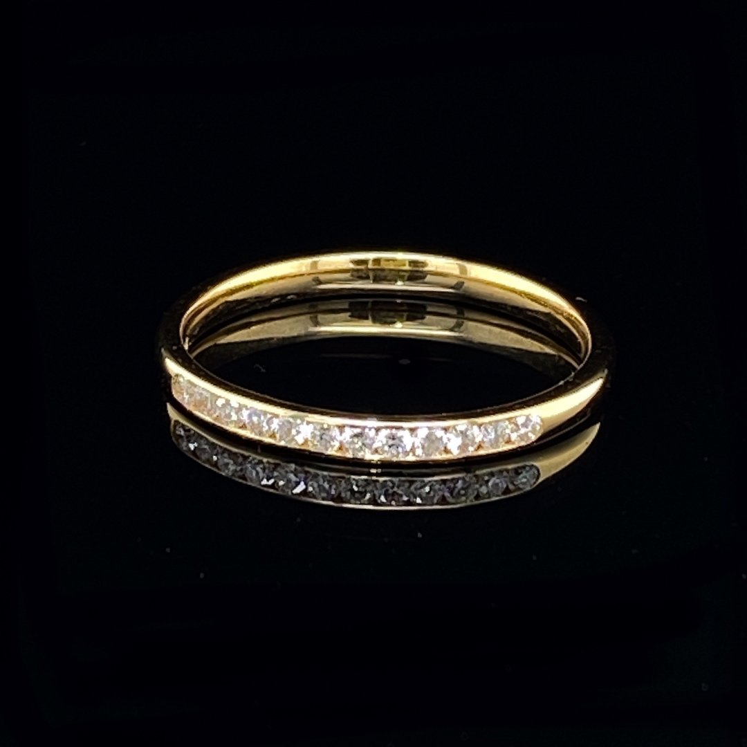 Heidi Kjeldsen Delicate 18ct Yellow Gold And Diamond Wedding or Eternity Ring R1175 on black