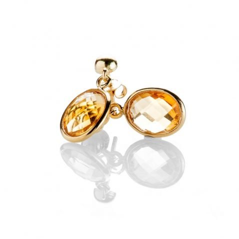 Heidi Kjeldsen Delightful Citrine Oval Drop Earrings In 18ct Yellow Gold - ER2214-2