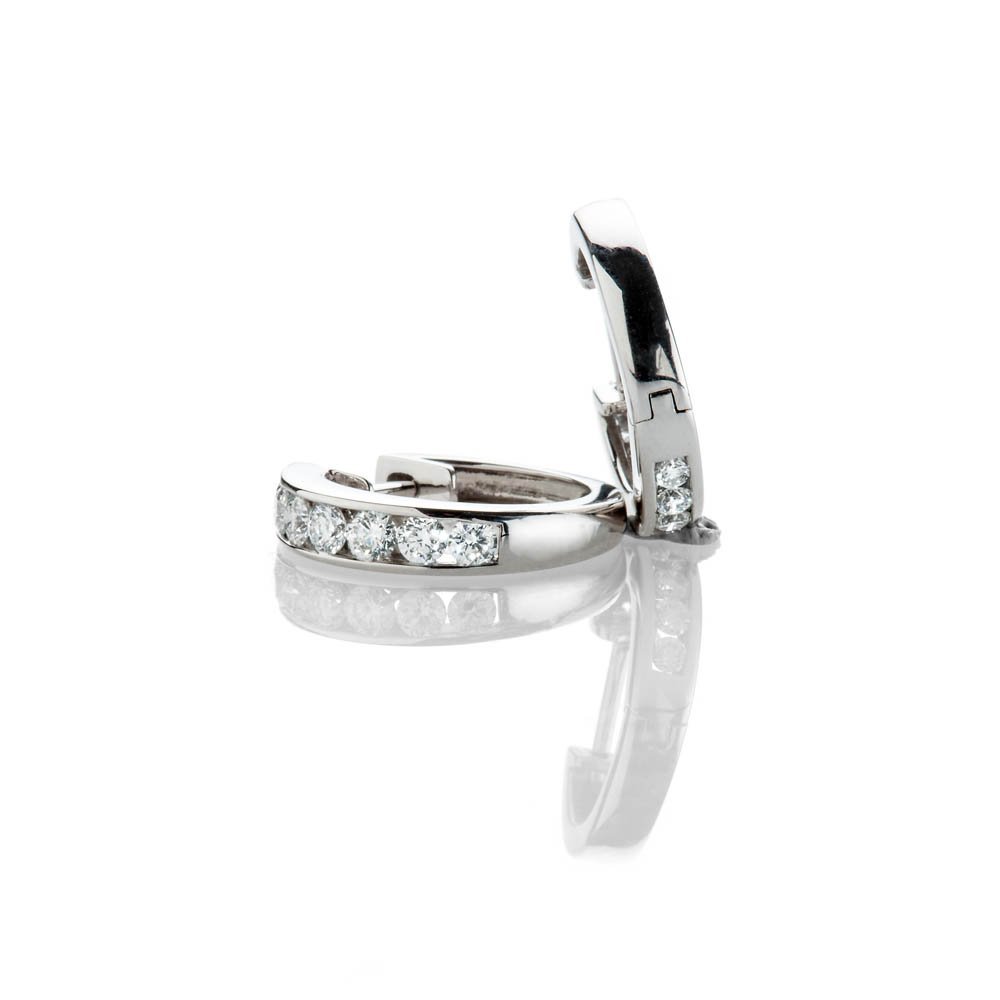 Heidi Kjeldsen Sparkling Diamond Hoop 18ct White Gold Earrings ER2331-2