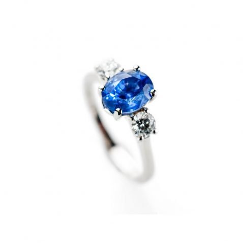 Heidi Kjeldsen Stunning Natural Certificated Unheated Ceylon Sapphire Diamond And Platinum Ring R1239