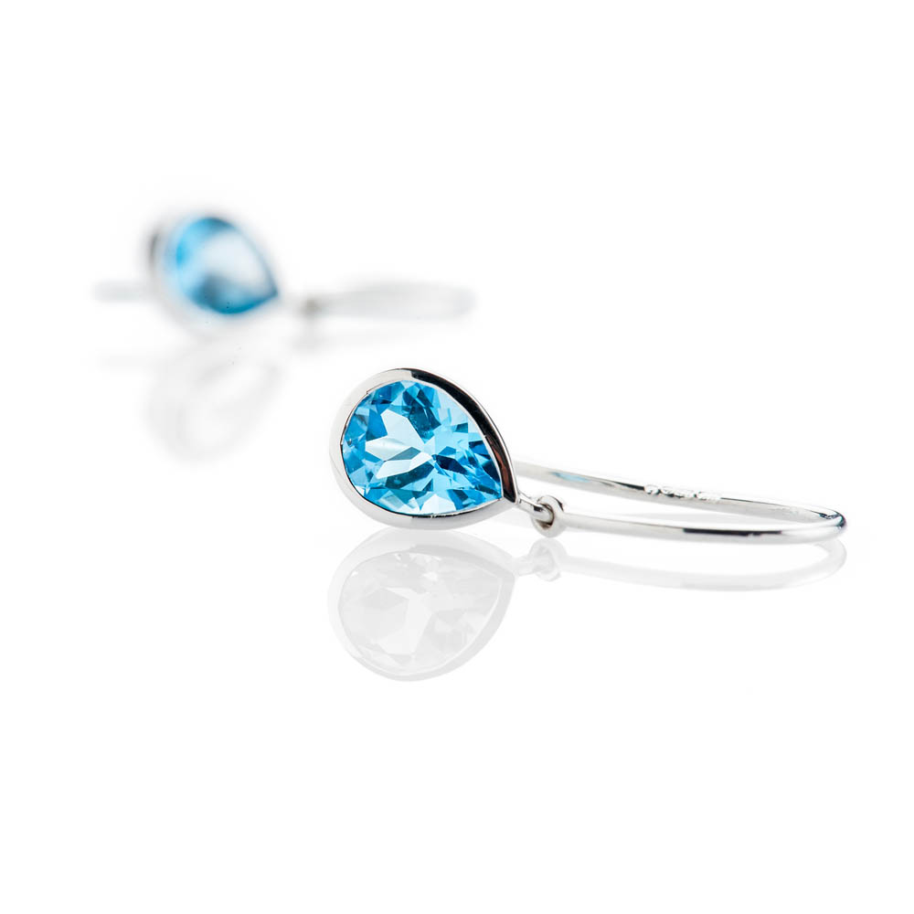 Heidi Kjeldsen Vibrant Swiss Blue Enhanced Natural Topaz And Gold Drop Earrings - ER2361-1