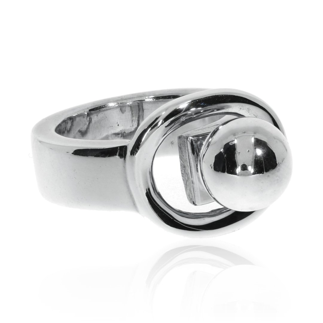 Silver Globe ring with interchangeable ball by Heidi Kjeldsen Jewellery R1205 Side 2