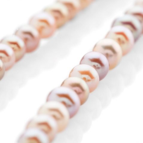 Pink Cultured Pearl Necklace By Heidi Kjeldsen Jewellery NL1172 Close Up View