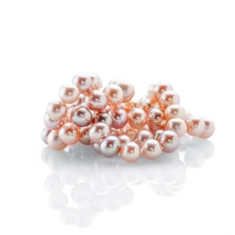 Pink Cultured Pearl Necklace By Heidi Kjeldsen Jewellery NL1172 Flat View
