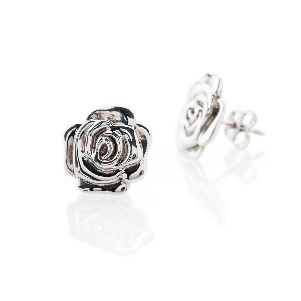 Stylish Sterling Silver Rose Earrings - ER2030-1 Heidi Kjeldsen