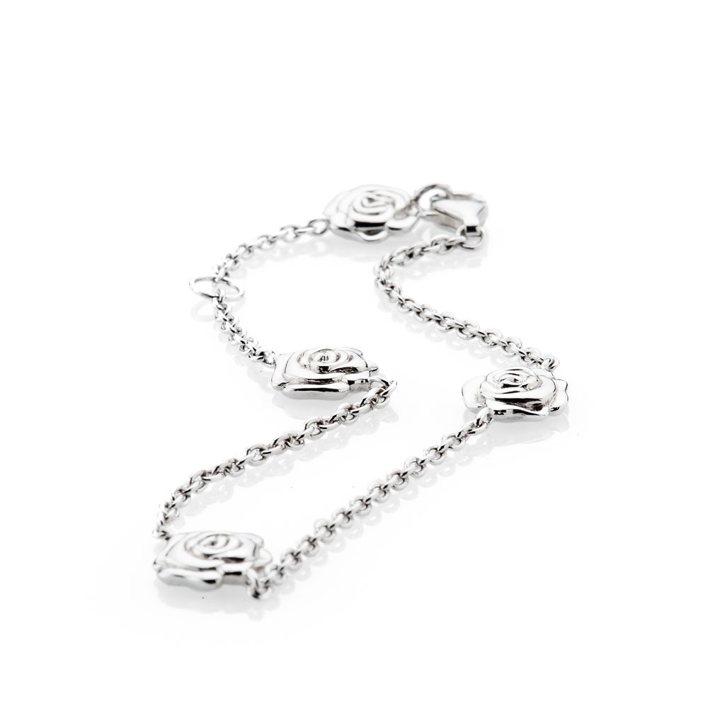Charming Sterling Silver Rose Bracelet - Heidi Kjeldsen Jewellery - BL1009-3