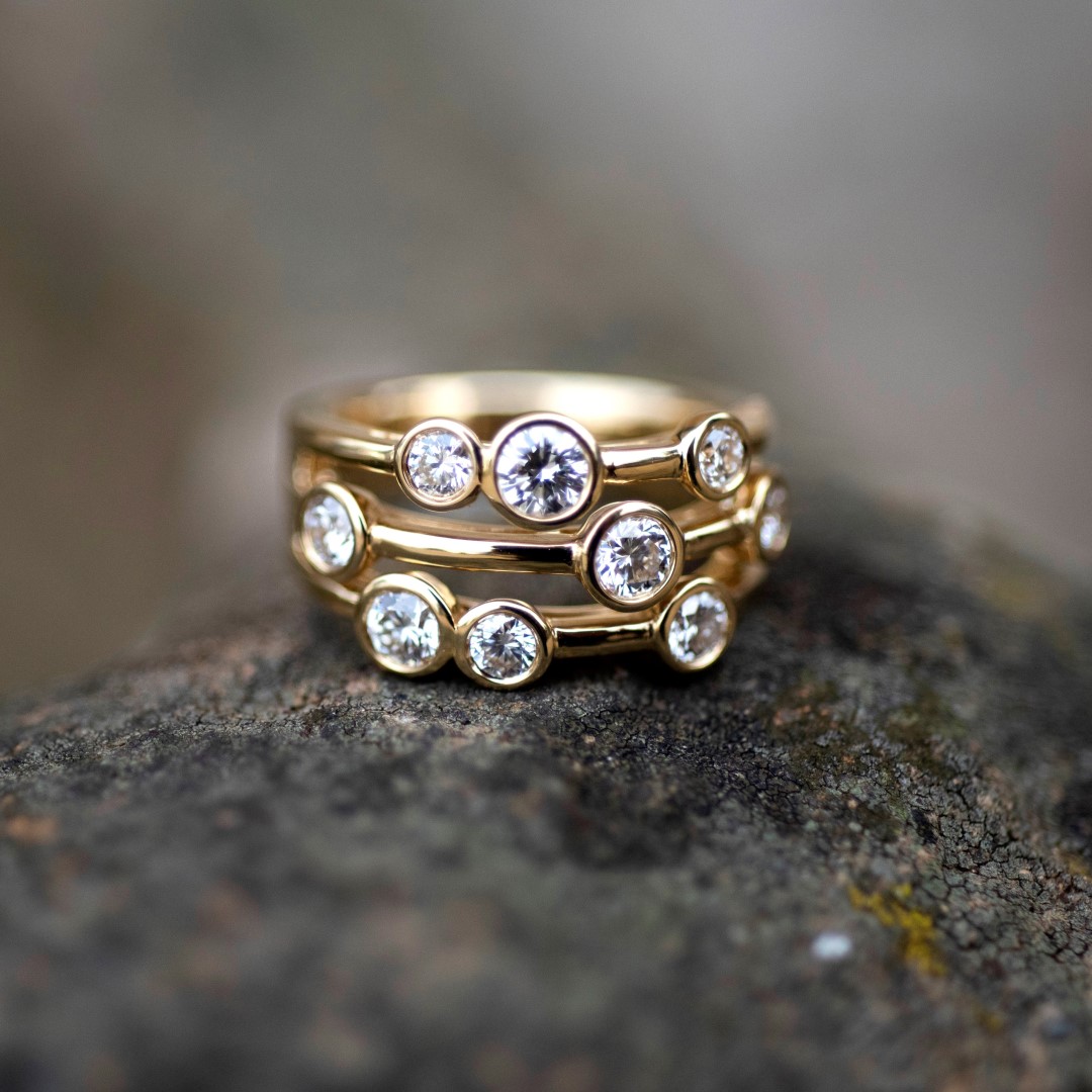 Diamond yellow Gold Bubble ring By Heidi Kjeldsen Jewellers R1698 Still