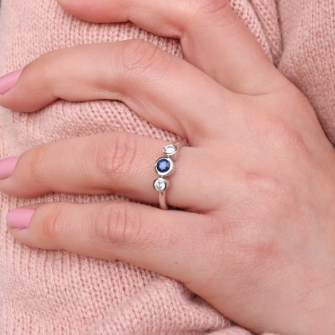 Sapphire and Diamond Ring R1527 Model By Heidi Kjeldsen Jewellery