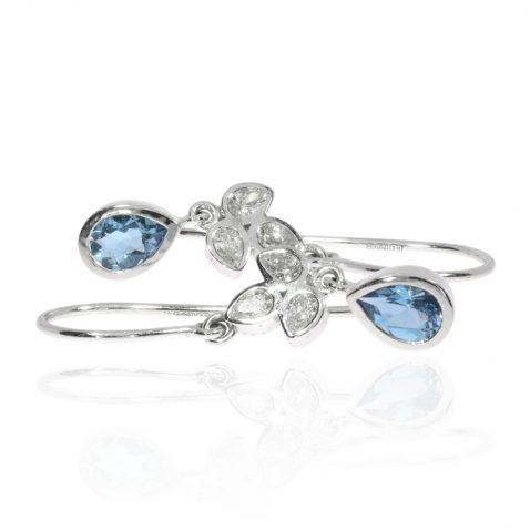 Exquisite Aquamarine and Diamond Drop Earrings By Heidi Kjeldsen Jewellers ER4684 side