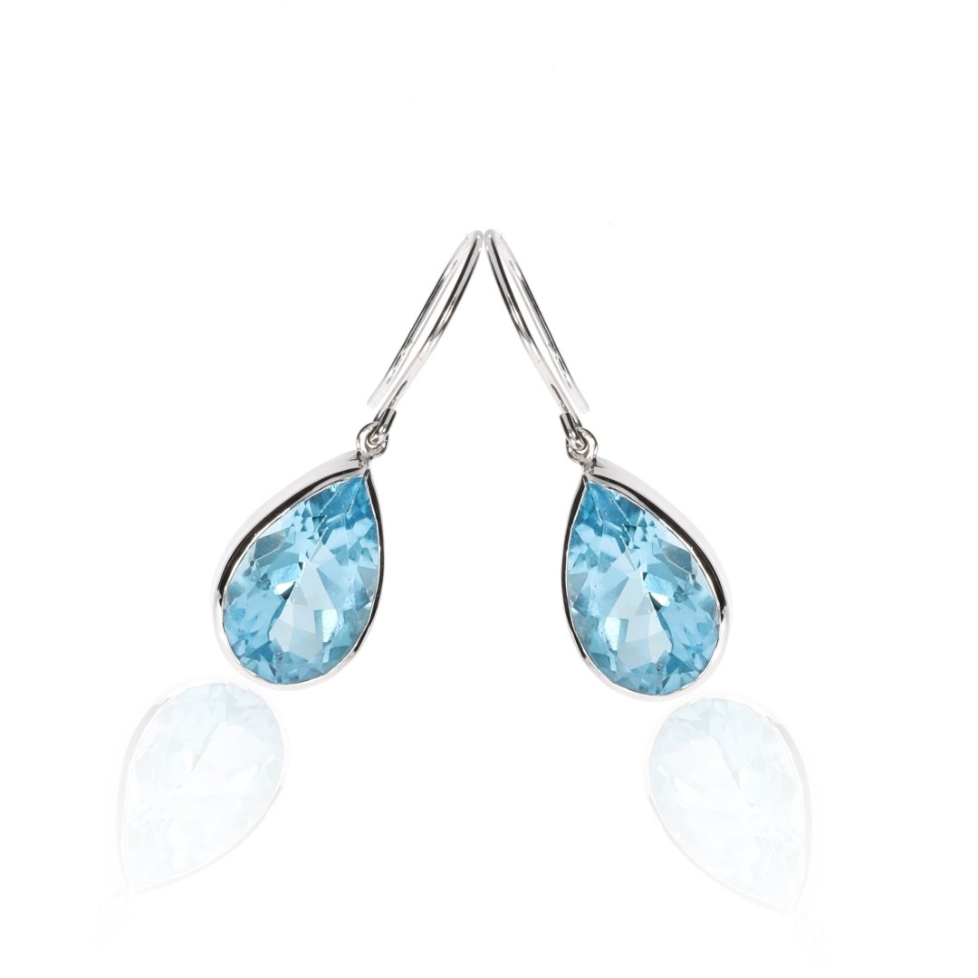 Blue Topaz Large Drop Earrings By Heidi Kjeldsen Jewellery ER1920 Tilt
