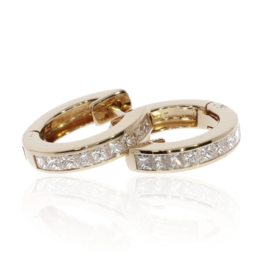 Exquisite Diamond and Yellow Gold Hooped Earrings By Heidi Kjeldsen Fine Jewellery Er2413 Stacked View
