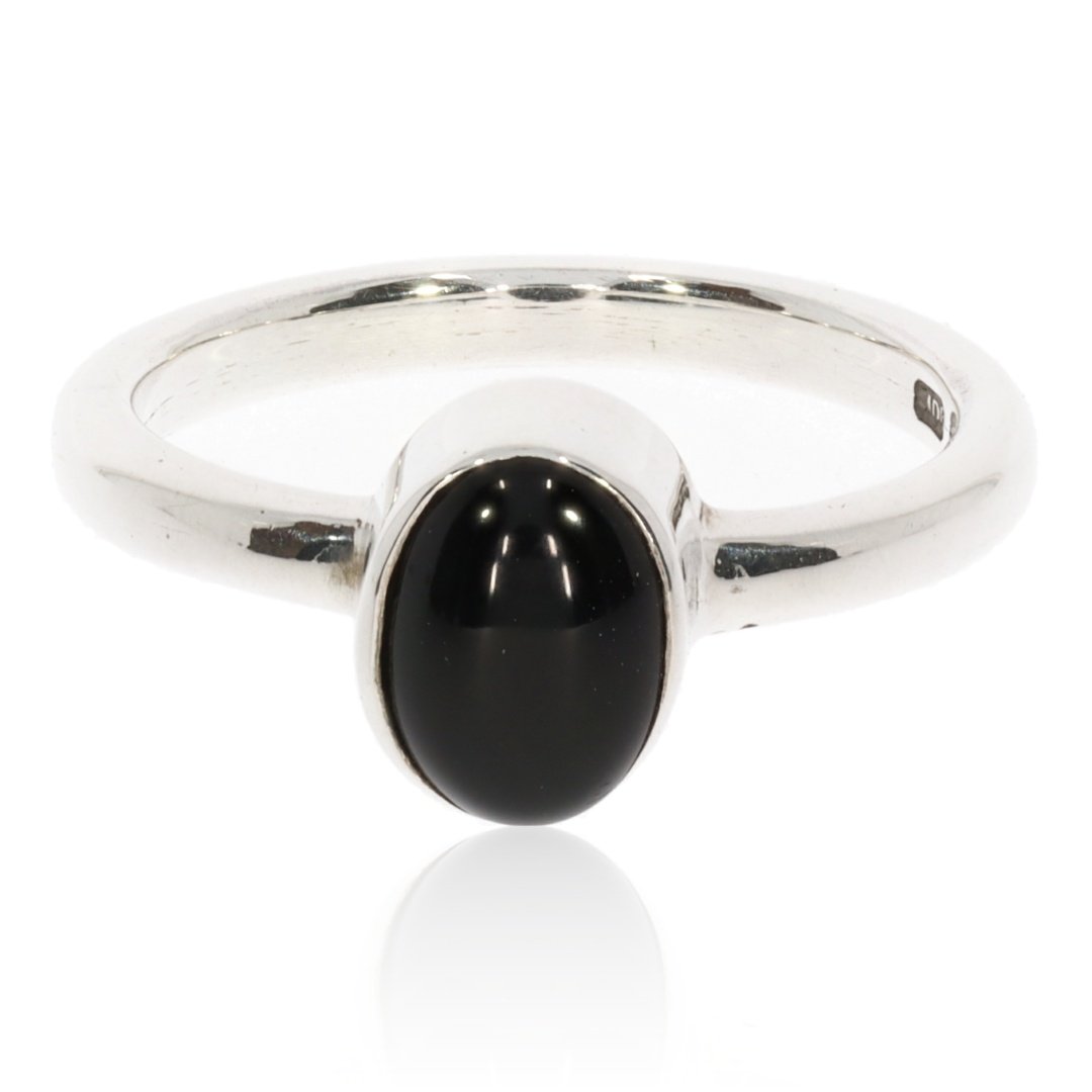 Black Onyx and Silver Ring By Heidi Kjeldsen Jewellery R1554 Front