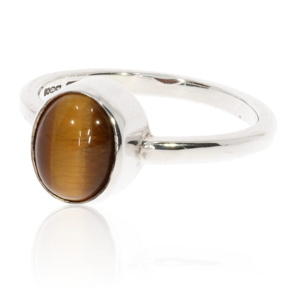 Tiger's Eye and Sterling Silver Ring By Heidi Kjeldsen Jewellery R1552 Side
