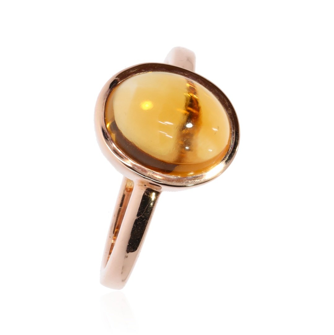 Citrine and Rose Gold Ring By Heidi Kjeldsen Jewellery R1574 Vertical View