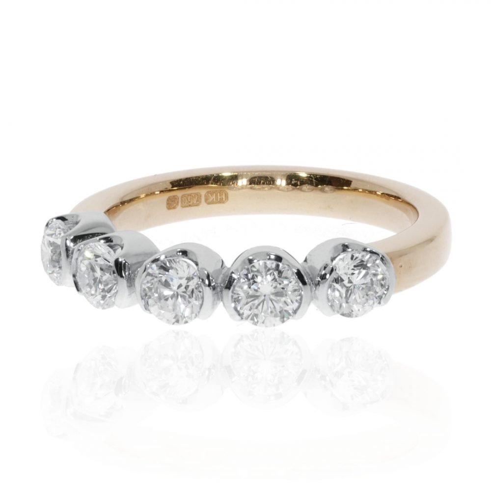 Exquisite Diamond Five Stone Ring By Heidi Kjeldsen Jewellery R1599 Side View