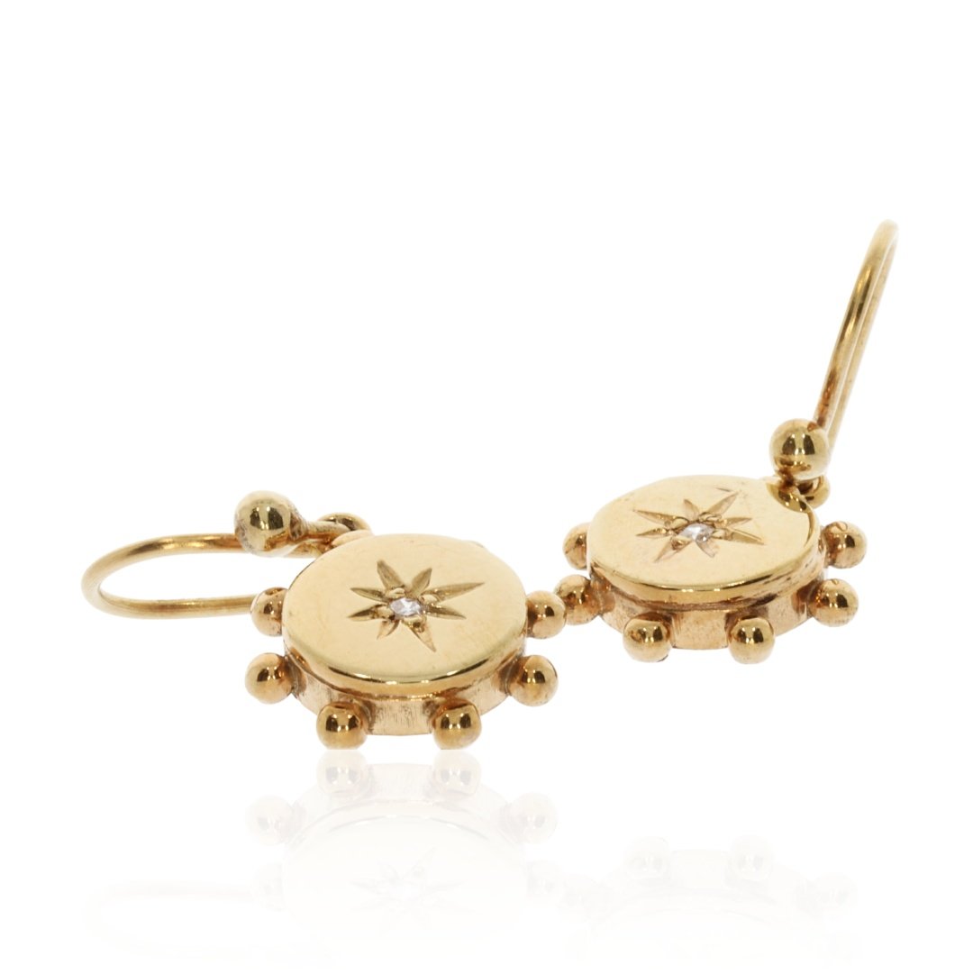 Gold and Diamond Drop Earrings by Heidi Kjeldsen Jewellers ER2400 Flat