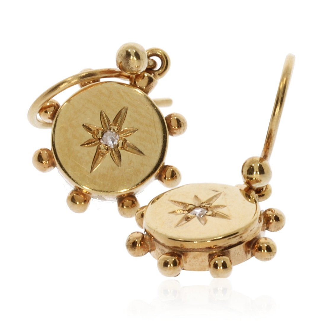 Gold and Diamond Drop Earrings by Heidi Kjeldsen Jewellers ER2400 Stack