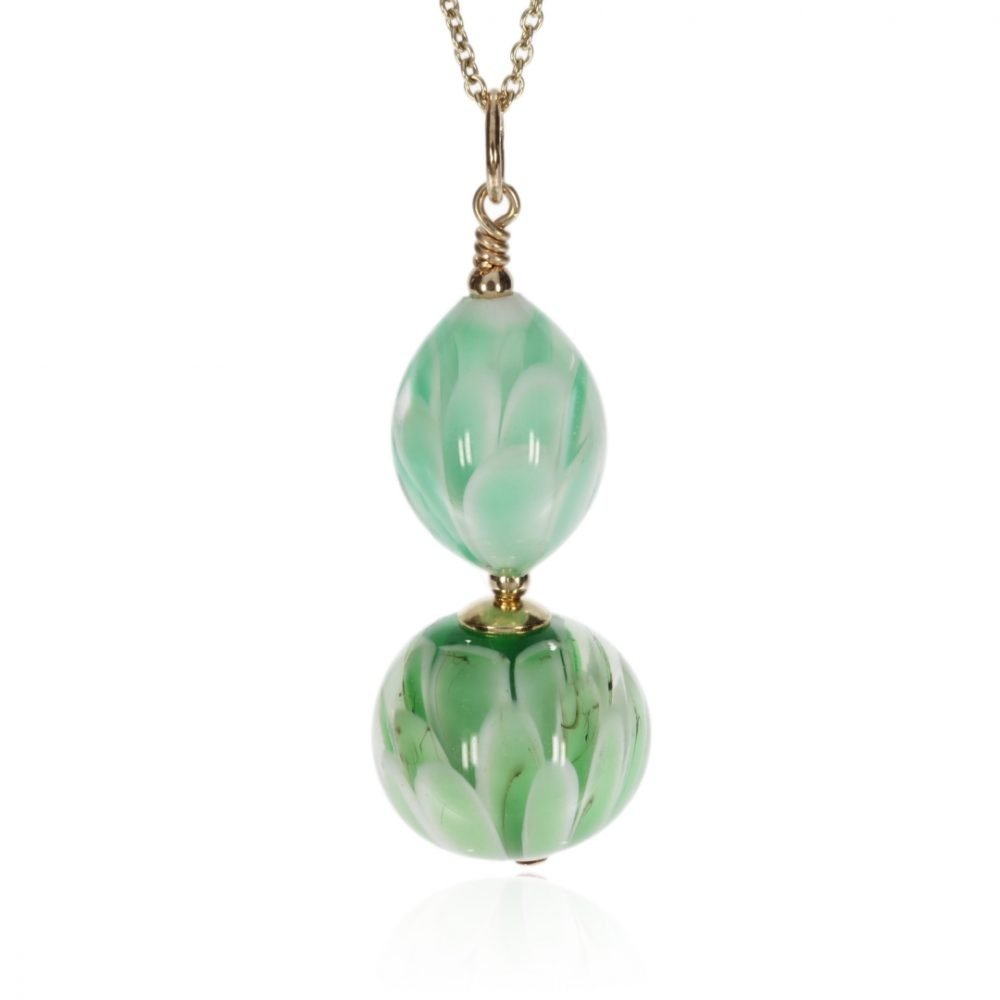 Green Murano Glass Pendant By Heidi Kjeldsen Jewellers P1352 front