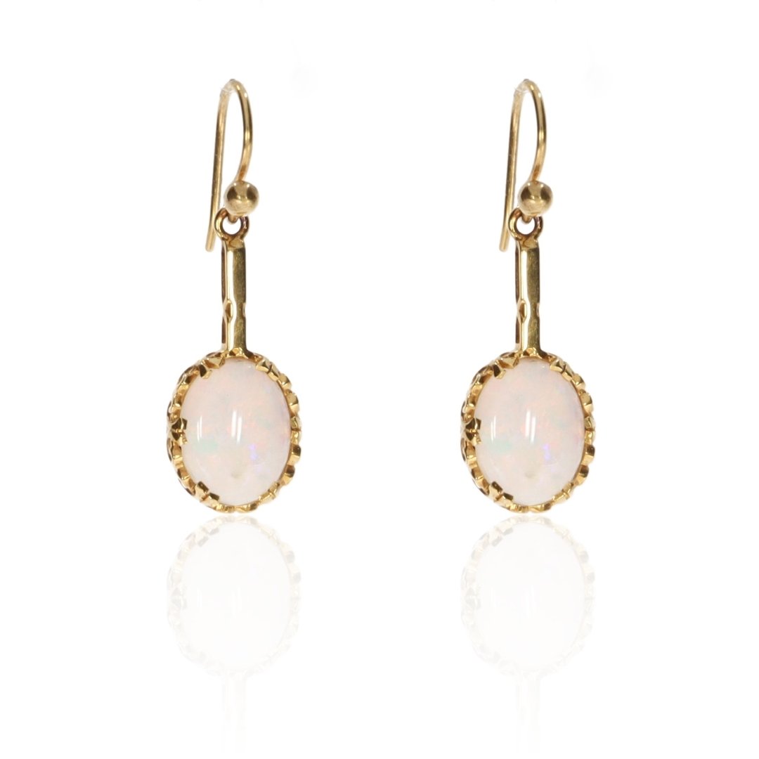 Opal and Gold drop earrings by Heidi Kjeldsen Jewellers ER1699 Front