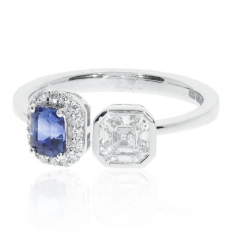 Sapphire and Diamond Ring By Heidi Kjeldsen Jewellery R1578 Side