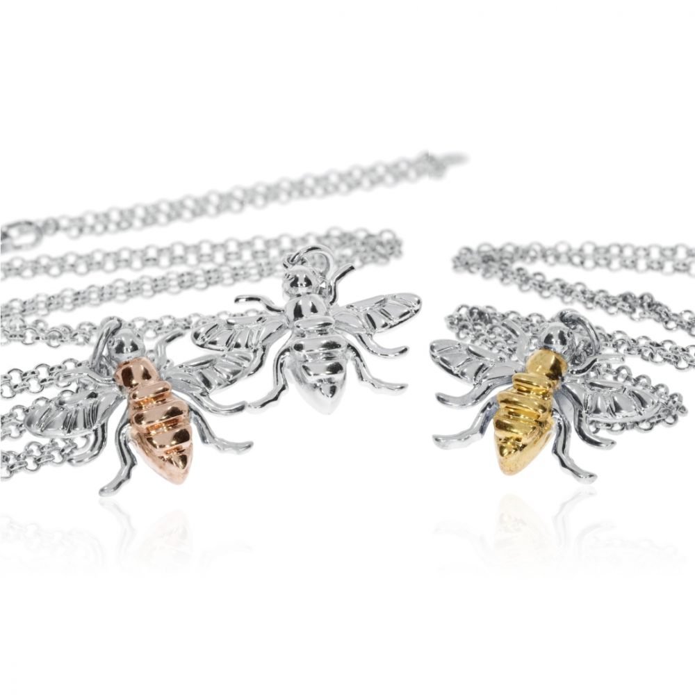 Large bee pendants by Heidi Kjeldsen Jewellery
