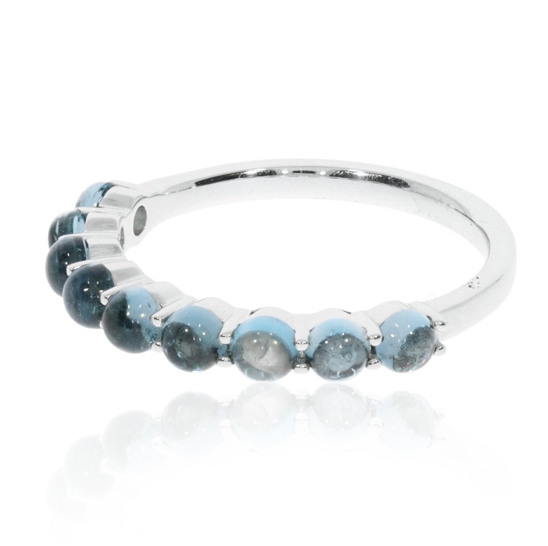 Blue Topaz Cabochon Ring by Heidi Kjeldsen Jewellers R1621 Side