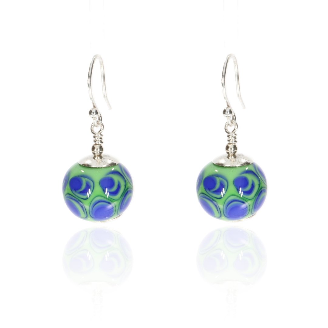 Blue Green Murano Glass Earrings By Heidi Kjeldsen Jewellery ER2484 Front