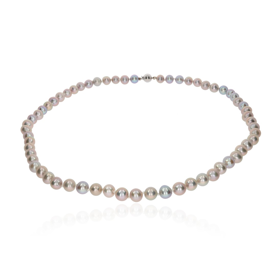 Beautiful Silver Grey Cultured Pearl Necklace