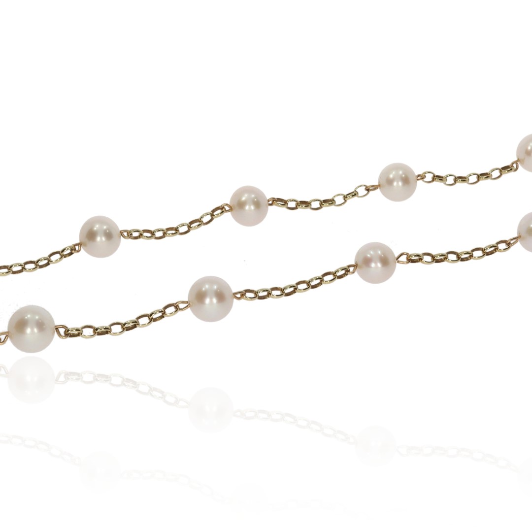 Cultured Pearl and Gold Necklace Heidi Kjeldsen Jewellery NL1212 close 1