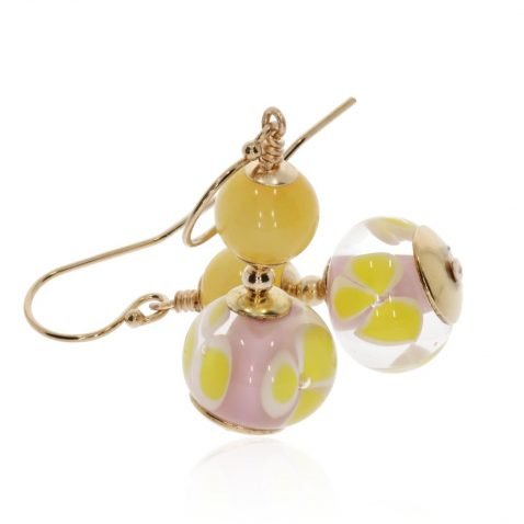 Yellow Agate and Murano Glass Earrings By Heidi Kjeldsen Jewellery ER2496 Stack