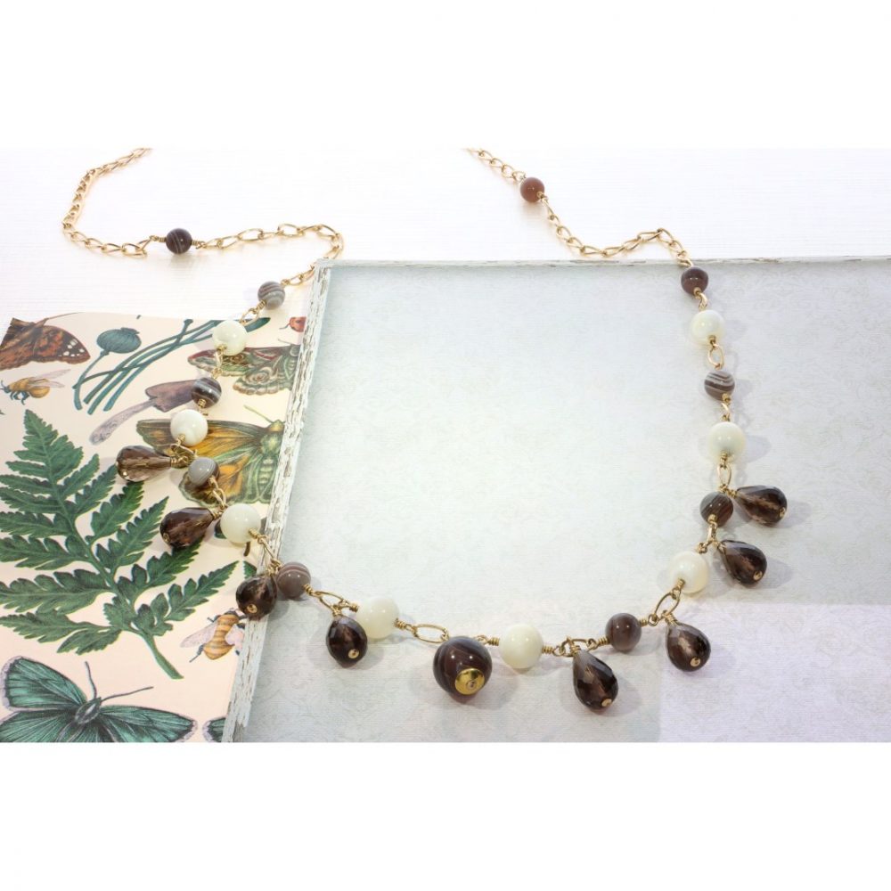 Smokey Quartz Gold Filled Necklace By Heidi Kjeldsen Jewellery NL1241 Still