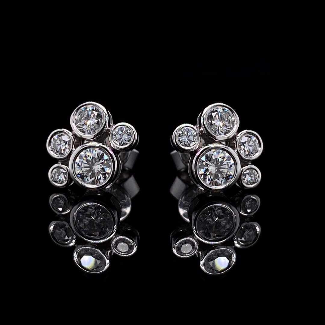 Scintillating Diamond Bubble Earrings By Heidi Kjeldsen Jewellery ER2501 on black