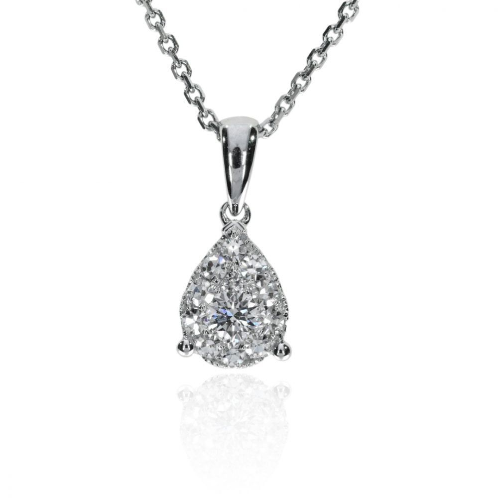 Gorgeous Diamond Pear Shaped Pendant By Heidi Kjeldsen Jewellery P1402 face