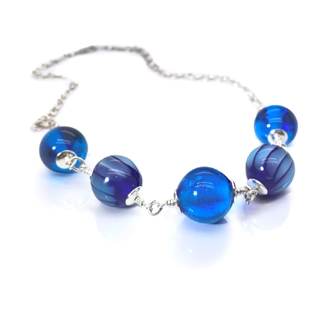 Blue Murano Glass By Heidi Kjeldsen Jewellery NL1256 front view