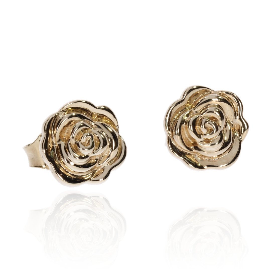 Gorgeous Gold Rose Earrings