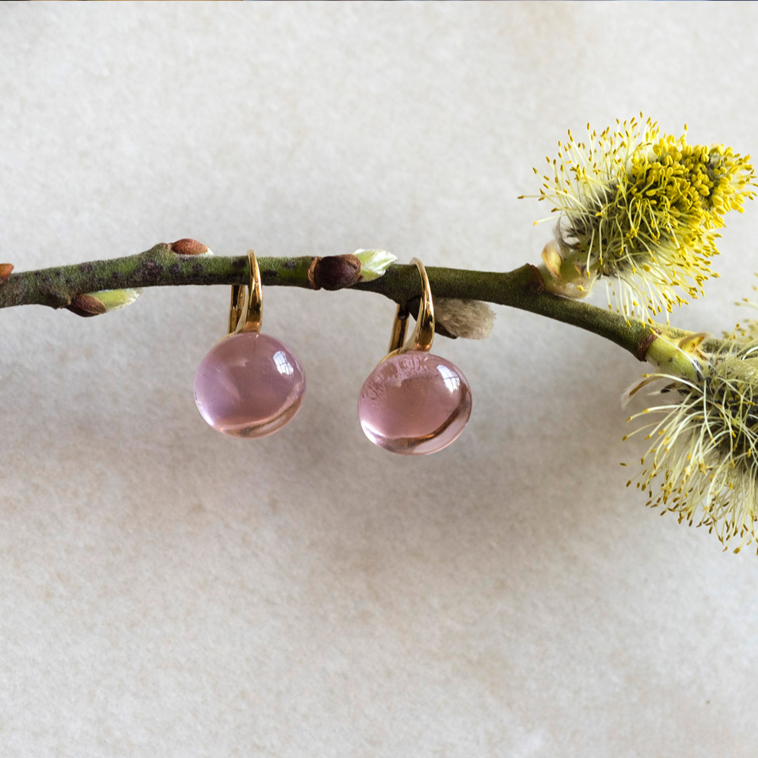 Rose Glass Drop Earrings By Heidi Kjeldsen Jewellery ER1826 still