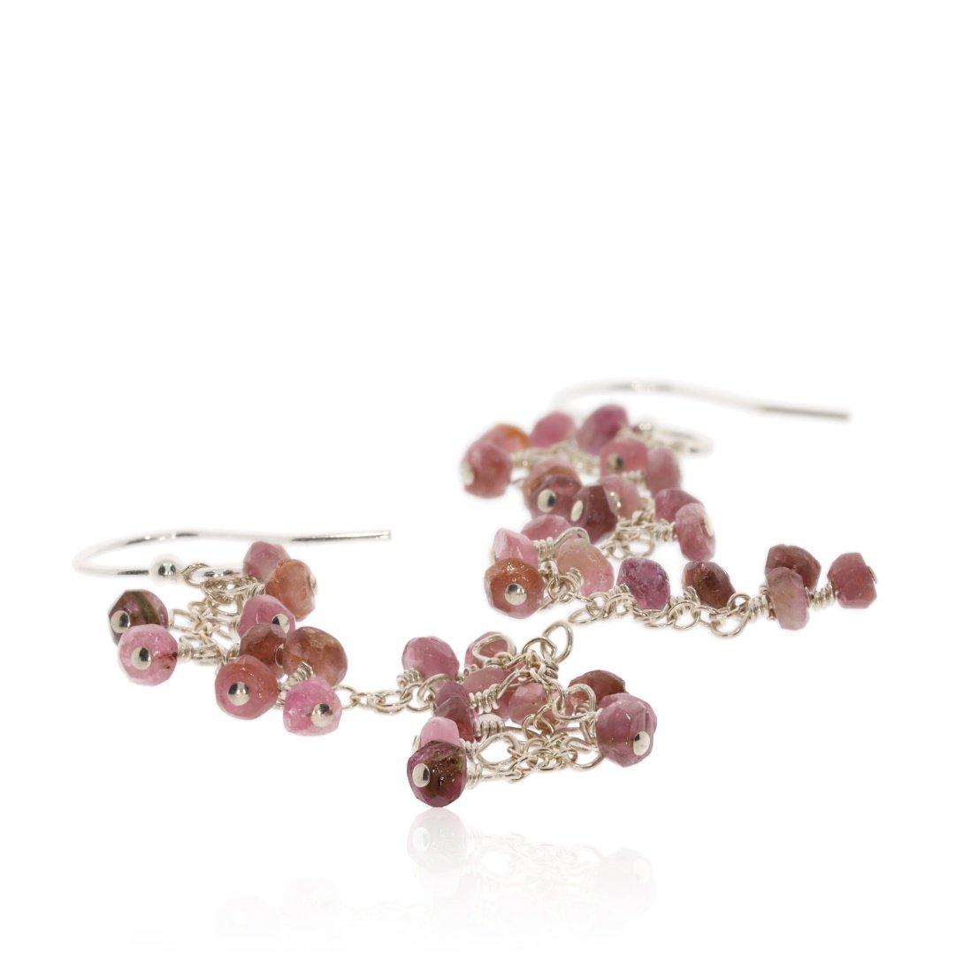 Pink Tourmaline Drop Earrings By Heidi Kjeldsen jewellery ER4735 flat view