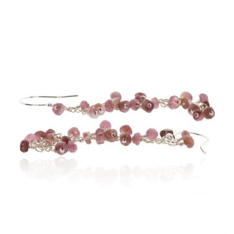 Pink Tourmaline Drop Earrings By Heidi Kjeldsen jewellery ER4735 side view