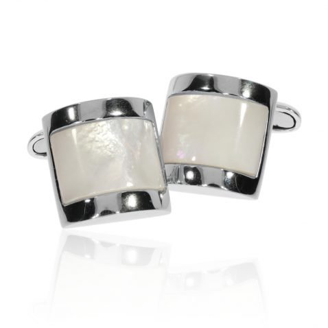 Elegant Mother of Pearl and Sterling Silver cufflinks