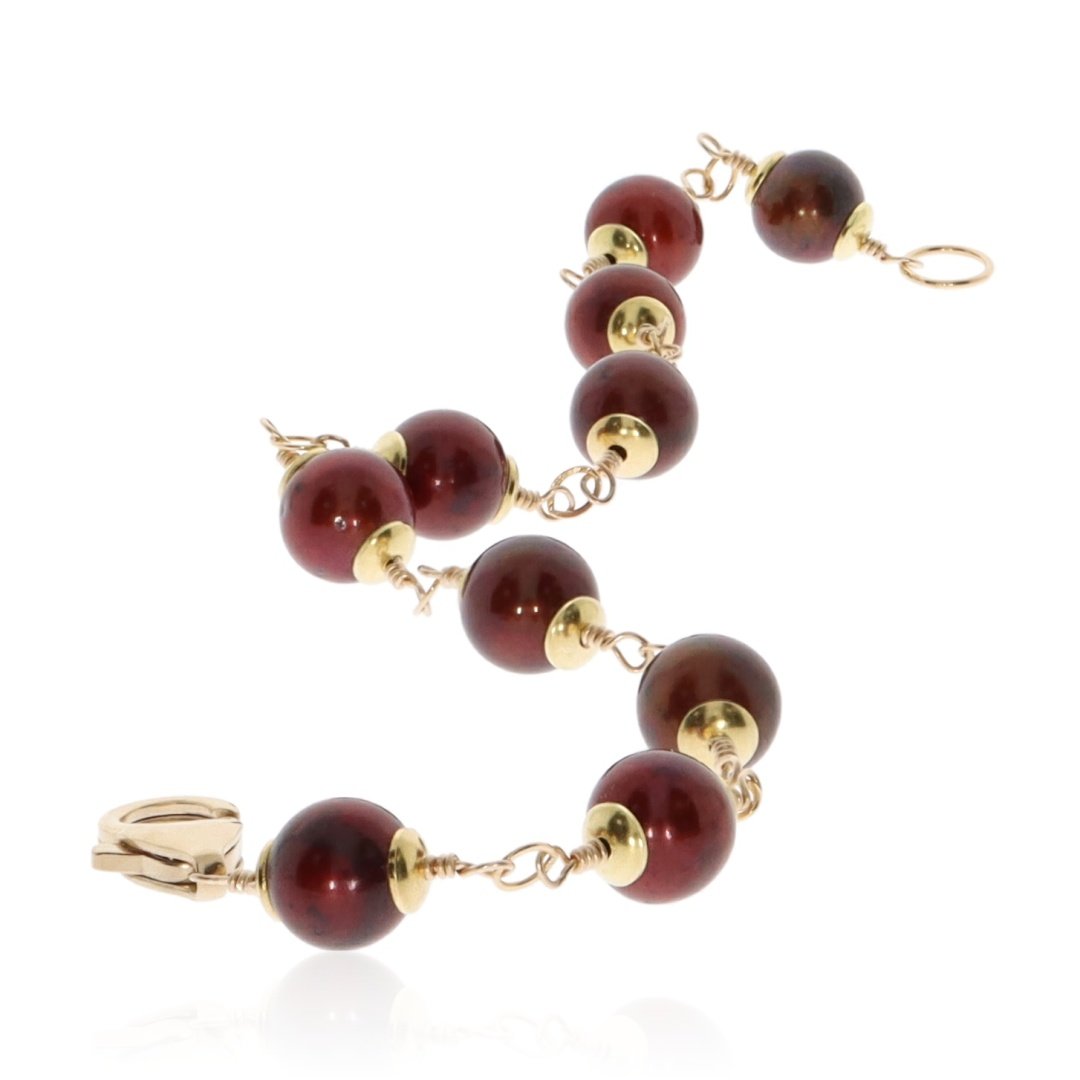 Cranberry Cultured Pearl Bracelet By Heidi Kjeldsen Jewellery BL1375 Long View