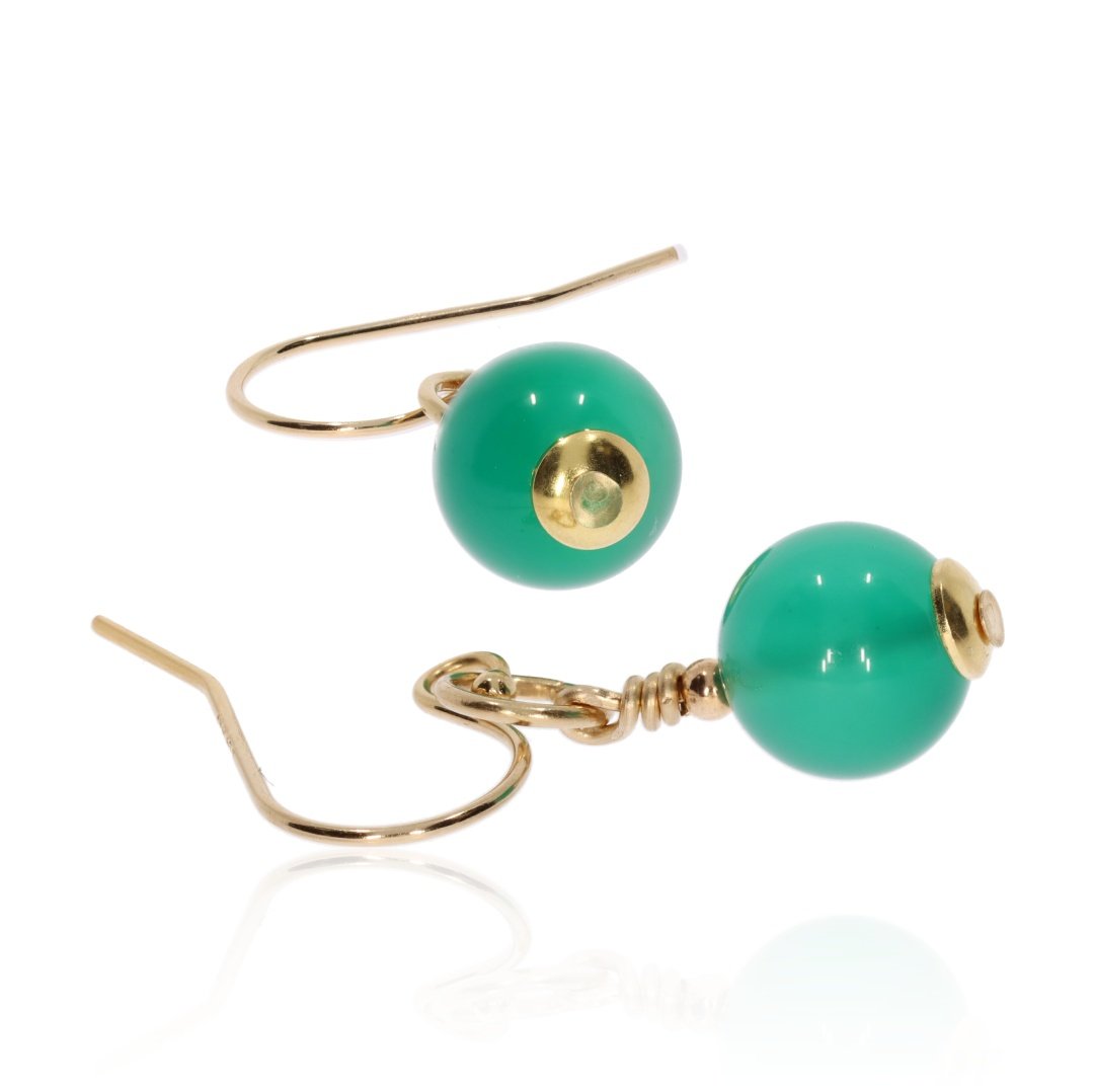 Green Agate Drop Earrings By Heidi Kjeldsen Jewellery ER4753 Flat View