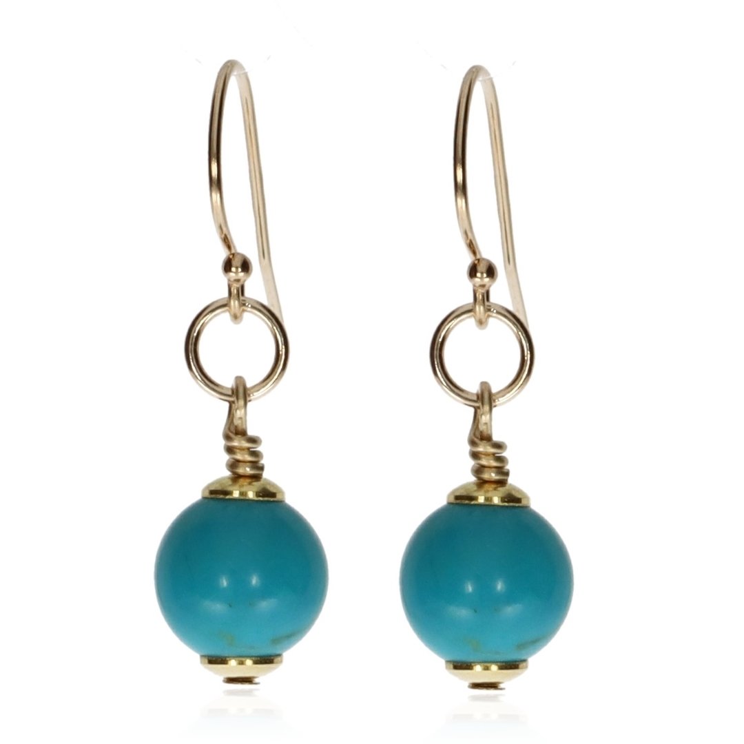Turquoise Drop Earrings By Heidi Kjeldsen Jewellery ER4750 Hanging View
